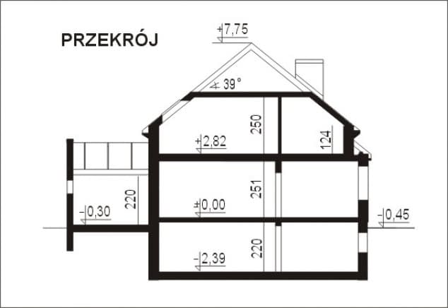 Rzut projektu WB-3929 - Przekrój