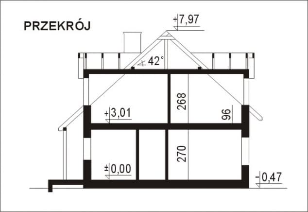 Rzut projektu WB-3930 - Przekrój