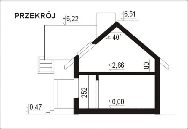 Rzut projektu WB-3931 - Przekrój