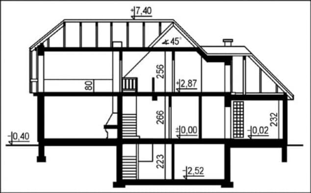 Rzut projektu WB-3941 - Przekrój