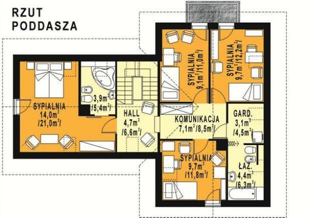 Rzut projektu WB-3942 - Parter