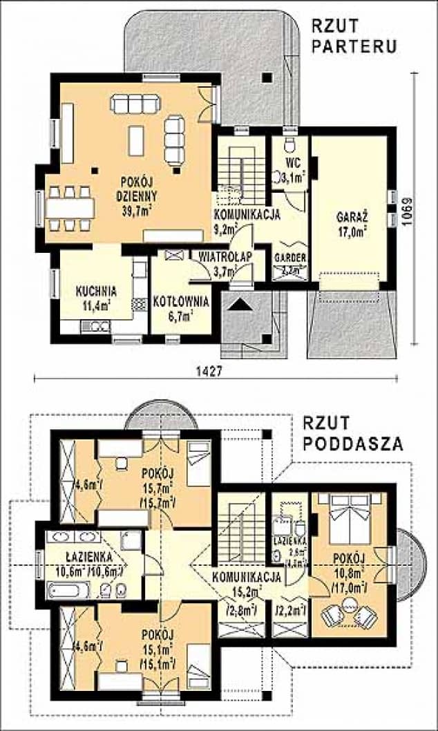 Rzut projektu WB-3943 - Parter