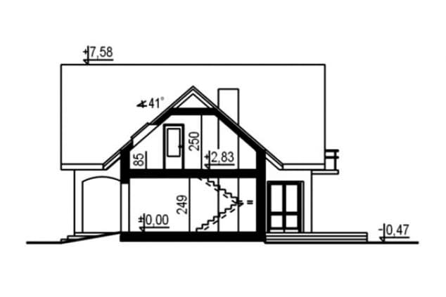 Rzut projektu WB-3943 - Przekrój