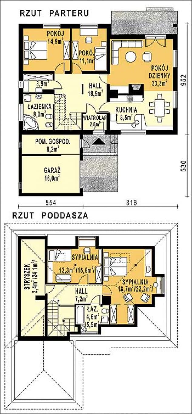 Rzut projektu WB-3944 - Parter