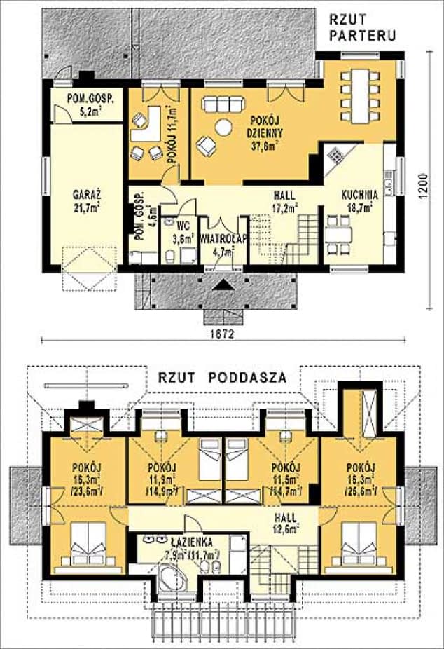 Rzut projektu WB-3947 - Parter