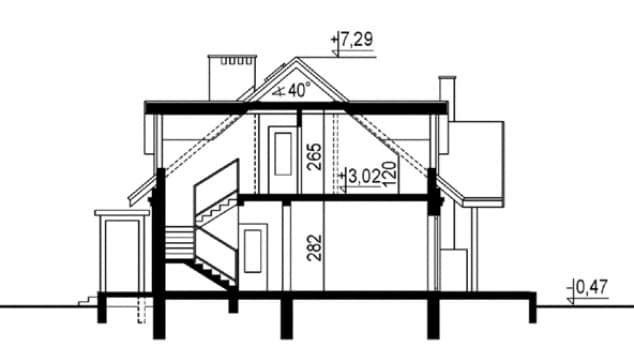 Rzut projektu WB-3947 - Przekrój