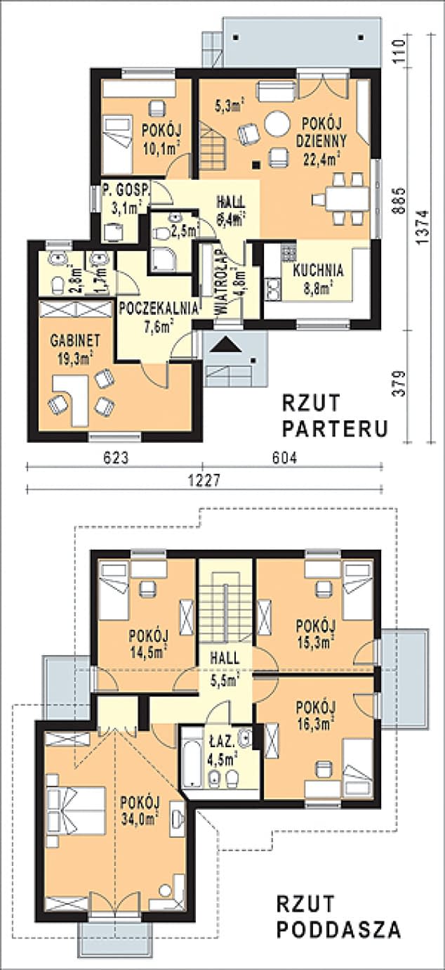 Rzut projektu WB-3949 - Parter