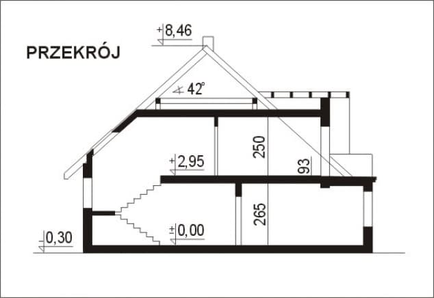 Rzut projektu WB-3955 - Przekrój