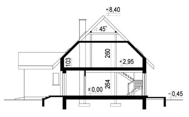 Rzut projektu WB-3959 - Przekrój