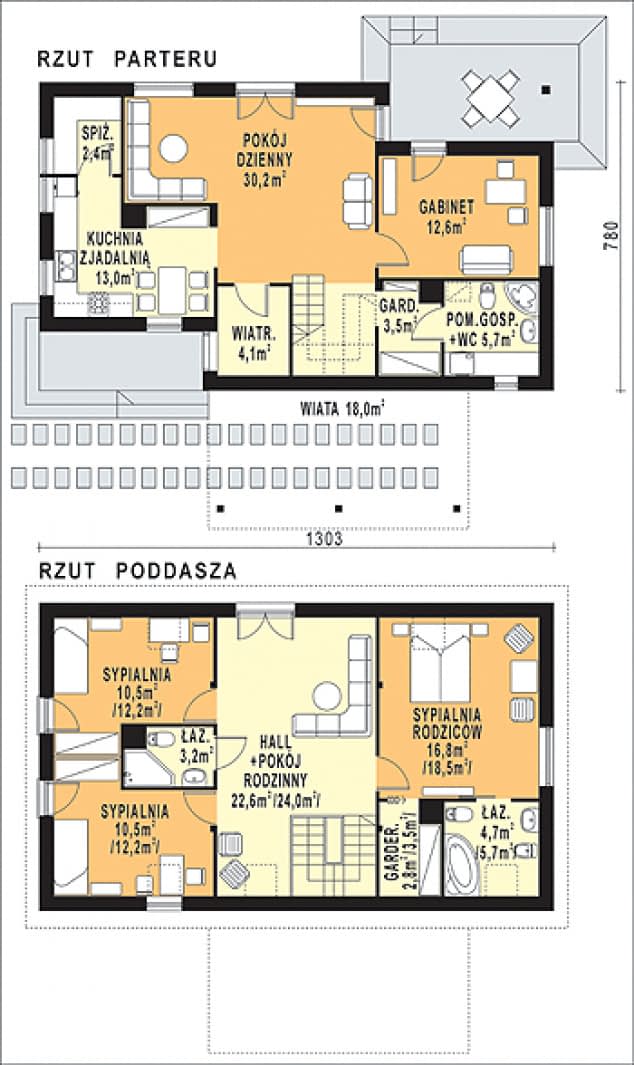 Rzut projektu WB-3962 - Parter