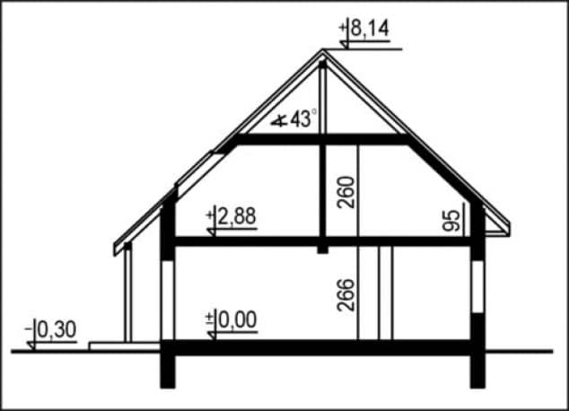 Rzut projektu WB-3964 - Przekrój
