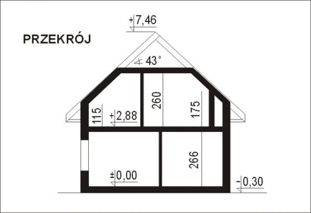 Rzut projektu WB-3965 - Przekrój