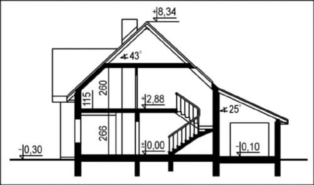 Rzut projektu WB-3966 - Przekrój