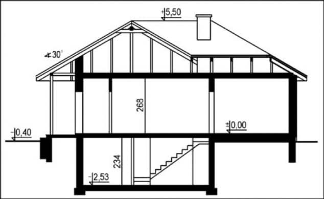 Rzut projektu WB-3968 - Przekrój