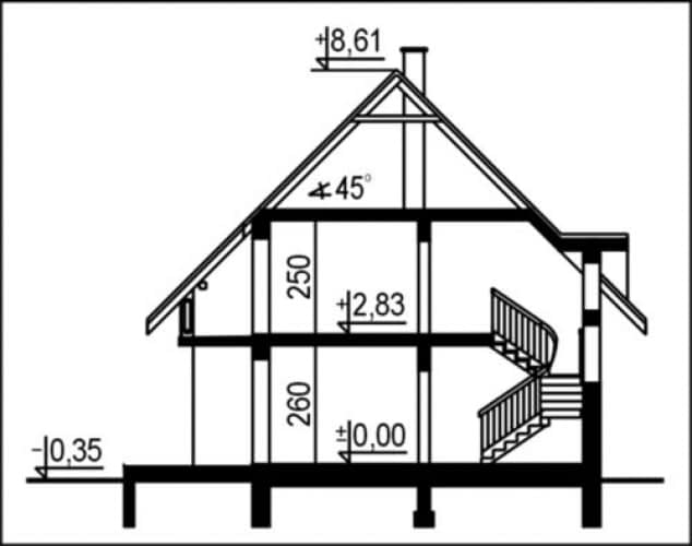 Rzut projektu WB-3971 - Przekrój