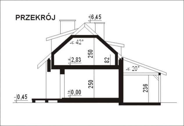 Rzut projektu WB-3972 - Przekrój