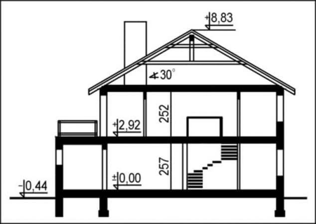Rzut projektu WB-3973 - Przekrój