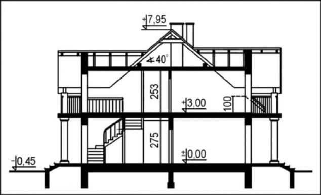 Rzut projektu WB-3975 - Przekrój
