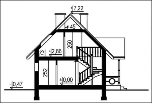 Rzut projektu WB-3977 - Przekrój