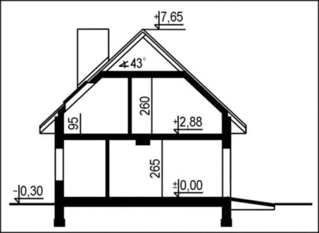 Rzut projektu WB-3978 - Przekrój