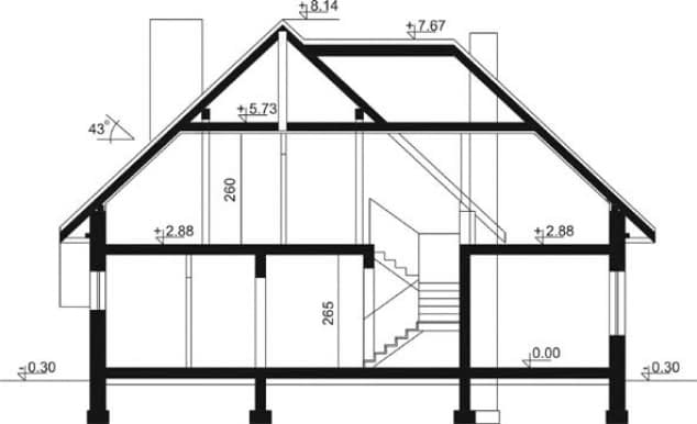 Rzut projektu WB-3979 - Przekrój