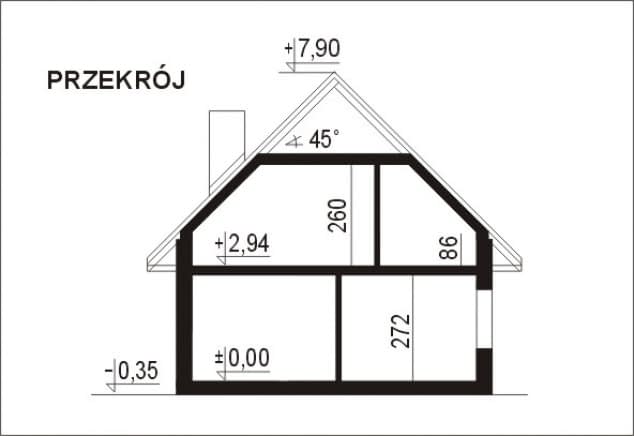 Rzut projektu WB-3980 - Przekrój