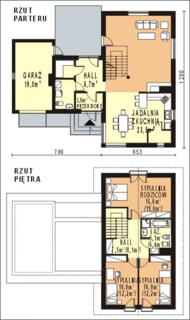 Rzut projektu WB-3983 - Parter