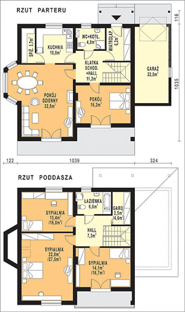 Rzut projektu WB-3985 - Parter