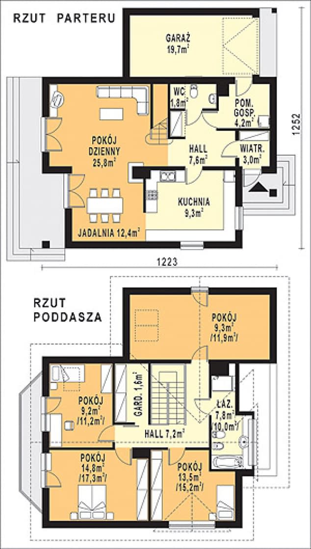 Rzut projektu WB-3987 - Parter