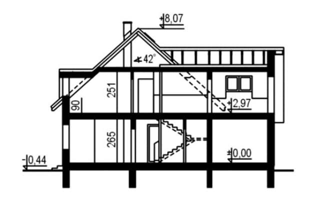 Rzut projektu WB-3987 - Przekrój