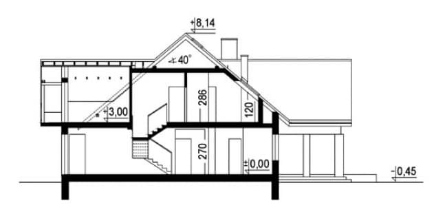 Rzut projektu WB-3988 - Przekrój