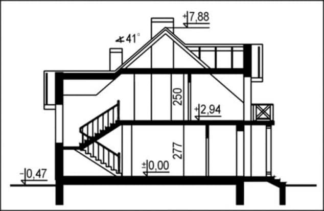 Rzut projektu WB-3990 - Przekrój