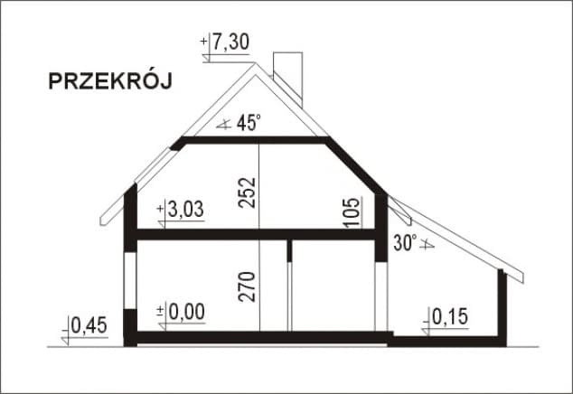 Rzut projektu WB-3991 - Przekrój