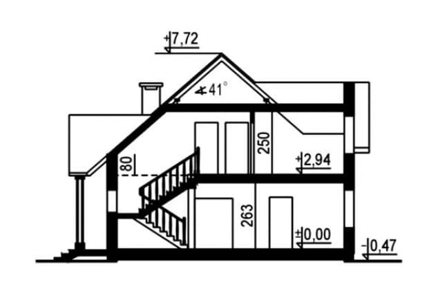 Rzut projektu WB-3999 - Przekrój