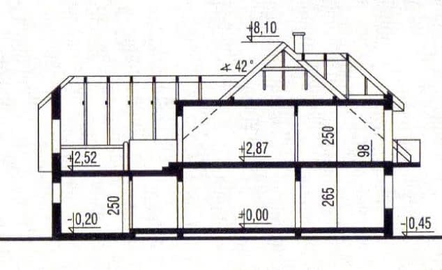 Rzut projektu WB-3350 - Przekrój
