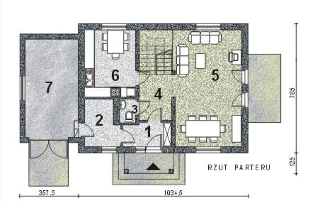 Rzut projektu WB-3473 - Parter