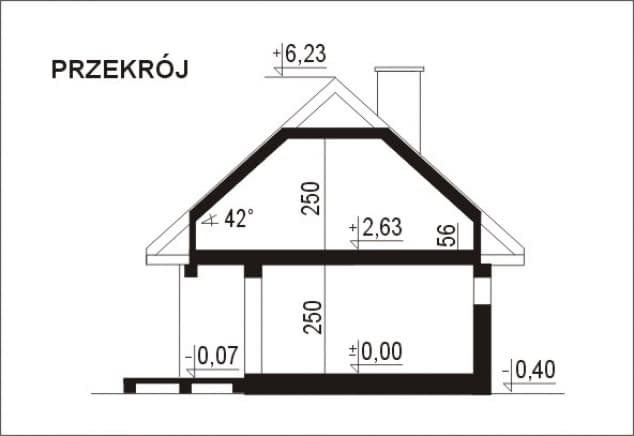 Rzut projektu WB-3488 - Przekrój