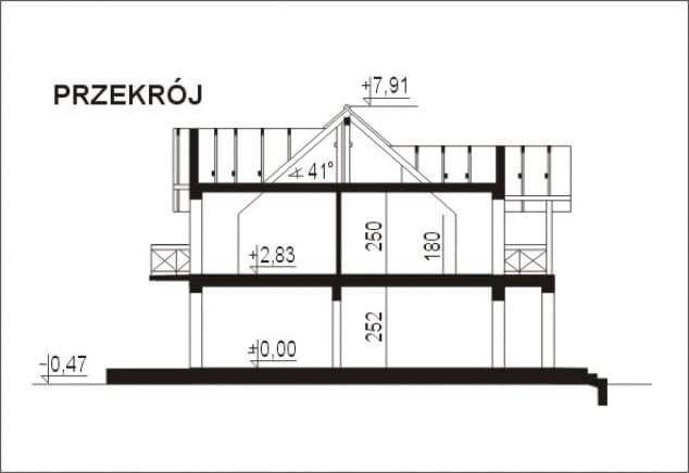 Rzut projektu WB-3489 - Przekrój