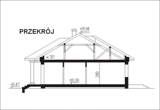 Rzut projektu WB-3498 - Przekrój