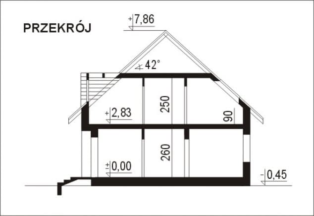 Rzut projektu WB-3901 - Przekrój