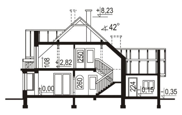 Rzut projektu WB-0081 - Przekrój