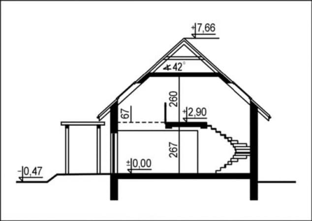Rzut projektu WB-0003 - Przekrój