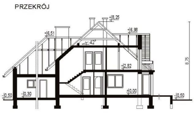Rzut projektu WB-0006 - Przekrój