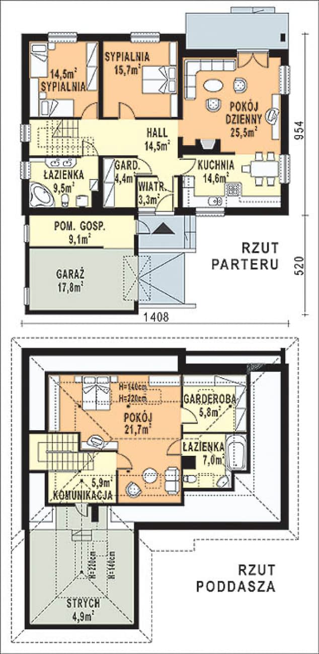 Rzut projektu WB-0007 - Parter