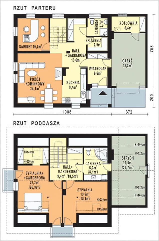Rzut projektu WB-0008 - Parter