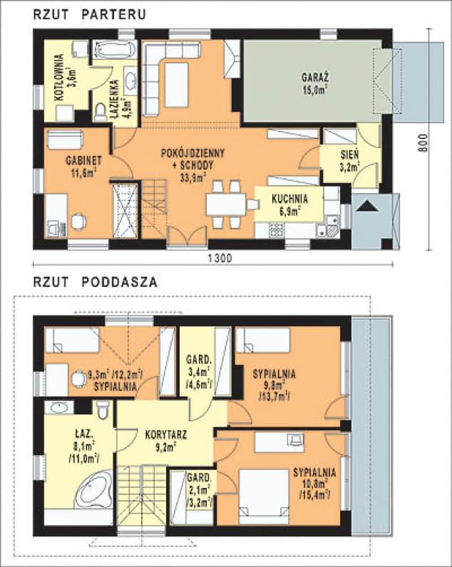 Rzut projektu WB-0009 - Parter