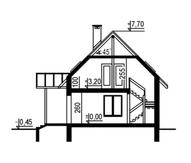 Rzut projektu WB-3303 - Przekrój