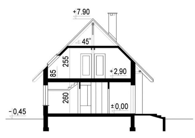 Rzut projektu WB-3435 - Przekrój