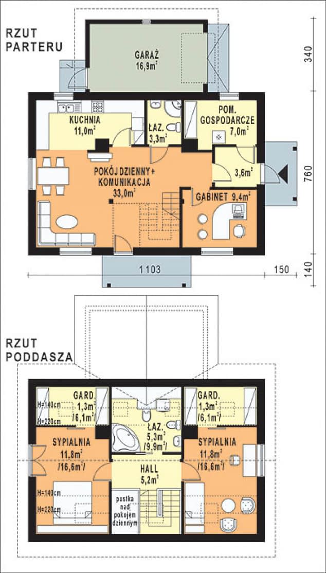 Rzut projektu WB-3447 - Parter