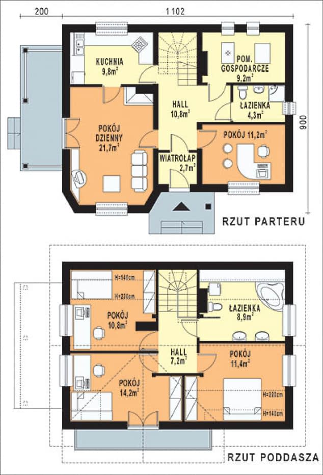 Rzut projektu WB-3935 - Parter